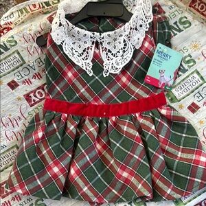 Merry  makings holiday plaid dog dress new with tags